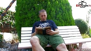 French Skinny Mummy Threesome Ffm Outdoor With Puny Tits