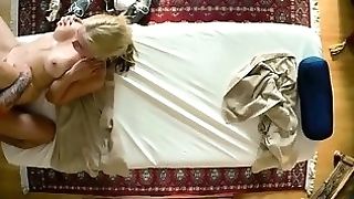 Big-boobed Mummy Gets Hairy Honeypot Fucked By Massagist